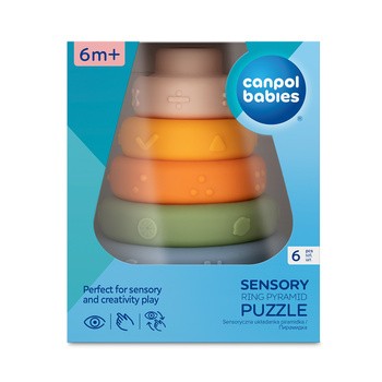 Canpol Babies, sensoryczna układanka piramidka, 1 szt.
