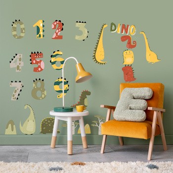 Sipo, Naklejki na ścianę dla dzieci, Cyfry Dino, 1 szt.