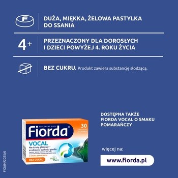 Fiorda Vocal, pastylki do ssania, smak owoce leśnie, 30 szt.