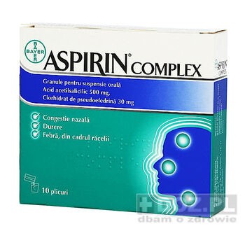 Aspirin Complex, 500 + 30 mg, granulat, zawiesina doustna, 10 saszetek (import równoległy, Delfarma)