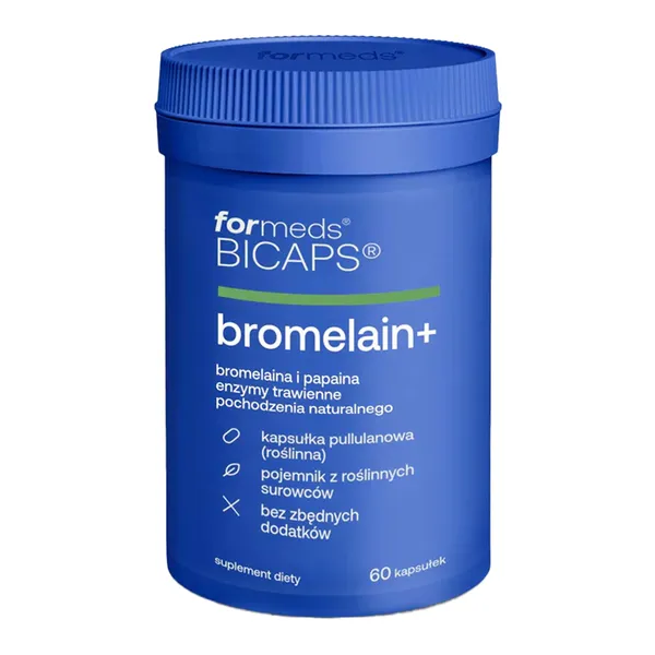 Бромелайн и папаин ForMeds Bicaps Bromelain+ 500 мг, для иммунитета и восстановления, 60 капсул