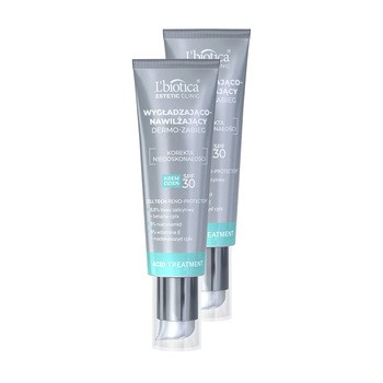 Zestaw 2 x L`Biotica Estetic Clinic Acid, rozświetlająco-nawilżający dermo zabieg na dzień SPF30, krem, 35 ml