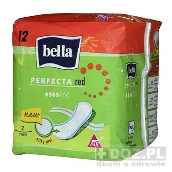 Bella, podpaski, Perfecta, Red silky drai, 12 szt