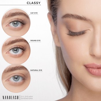 Nanolash DIY Eyelash Extensions, kępki rzęs, Classy, 36 szt.