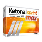 Ketonal Sprint Max, 50 mg, granulat do sporządzania roztworu doustnego, 12 saszetek        