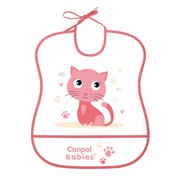 Canpol Babies, śliniak zmywalny miękki CUTE ANIMALS kotek, różowy, 1 szt. https://azcdn.doz.pl/image/d/product/f121c3ba-scale-180x180.png