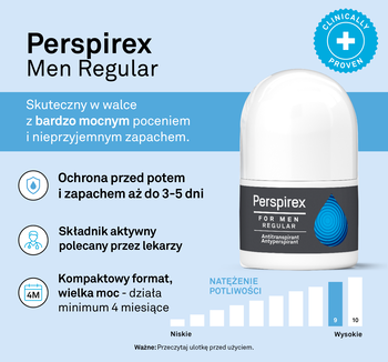 Perspirex for Men Regular, antypersiprant dla mężczyzn, 20 ml
