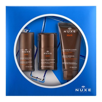 Zestaw promocyjny Nuxe Men, żel nawilżający do twarzy, 50 ml +  żel pod prysznic, 100 ml + dezodorant roll-on, 50 ml