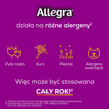 Zestaw 2x Allegra, 120 mg, tabletki powlekane, 20 szt.