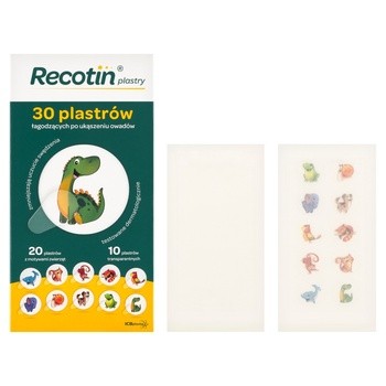Recotin, plastry pielęgnujące i łagodzące po ukąszeniach owadów, 30 szt.