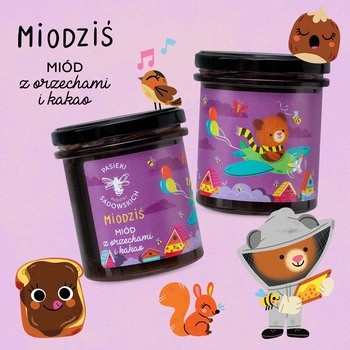 Pasieki Rodziny Sadowskich, Miodziś, miód z orzechami i kakao, 410 g