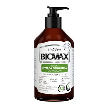 Biovax Zielona Ekoglinka, myjąca odżywka do włosów z glinką, 200 ml