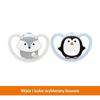 Nuk, smoczek sylikonowy, uspokajający, Space 0-6 m, 2 szt.