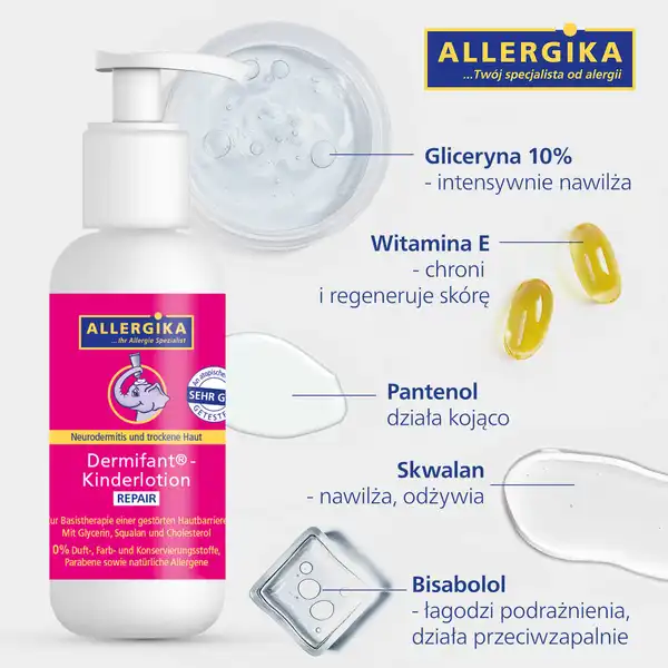 Бальзам жирный для детей Allergika Dermifant, восстанавливающий, для сухой и атопичной кожи, с рождения, 200 мл — фото 2