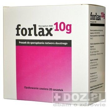 Forlax 10 g, proszek do sporządzenia roztworu, 20 saszetek (import równoległy, InPharm)