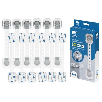 Sipo, zabezpieczenie szaf i szuflad z funkcją smart lock, 6 szt.