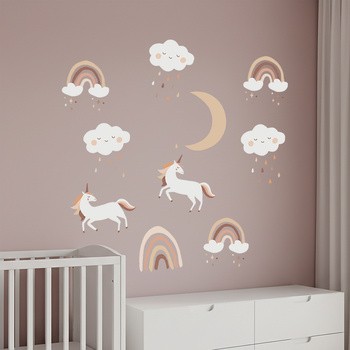 Sipo, Naklejki na ścianę dla dzieci, Jednorożce Boho, 1 szt.