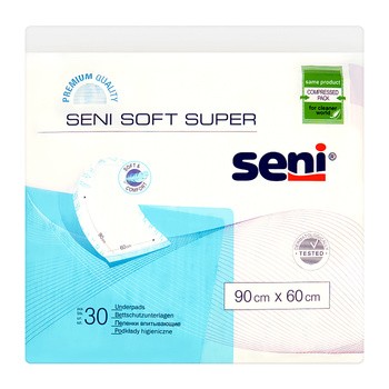 Seni Soft Super, podkłady higieniczne, 90 cm x 60 cm, 30 szt.