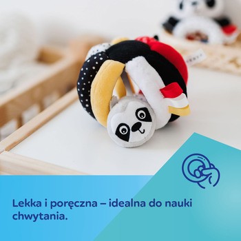 Canpol Babies, sensoryczna piłka z grzechotką i piszczkiem BabiesBoo, 1 szt.