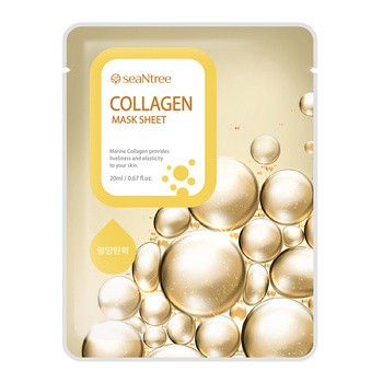 SeaNTree Collagen Mask Sheet, maseczka na bawełnianej płachcie z ekstraktem z kolagenu, 20 ml