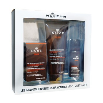 Zestaw Promocyjny Nuxe Men, nawilżający żel do twarzy, 50 ml + pianka do golenia, 35 ml + żel pod prysznic, 200 ml
