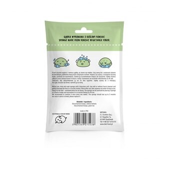 Diet-Food, gąbka konjac do twarzy, zielona, 1 szt.