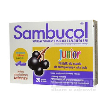 Sambucol Junior, pastylki do ssania, 20 szt.