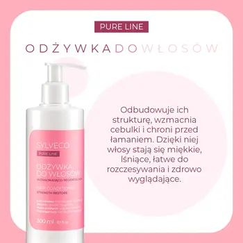 Sylveco Pure Line, wzmacniająco-regenerująca odżywka do włosów, 300 ml