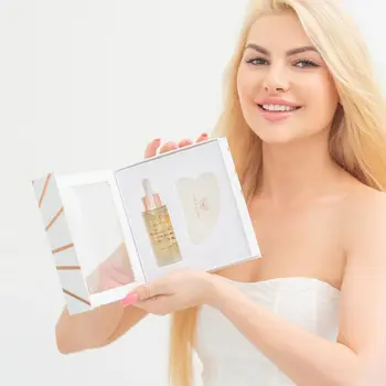 Zestaw Crystallove, serum do twarzy z kryształem górskim, 30 ml + płytka do masażu gua sha, 1 szt.