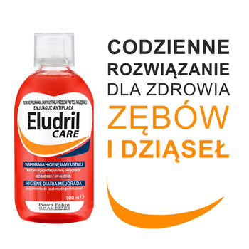 Zestaw Eludril Care, płyn do codziennej higieny jamy ustnej, 500 ml + Elgydium Anti Plaque, pasta do zębów, 75 ml