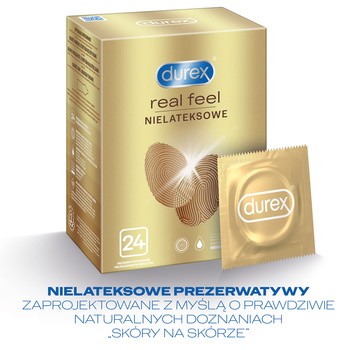 Durex Real Feel, prezerwatywy, 24 szt.