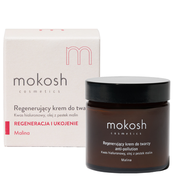 Mokosh, regenerujący krem do twarzy anti-pollution, malina, 60 ml