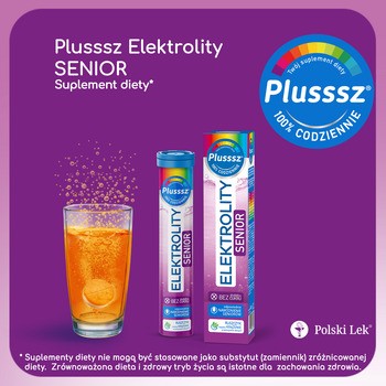 Plusssz Elektrolity Senior 100% Complex, tabletki musujące, 24 szt.