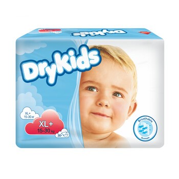 Dry Kids, rozmiar  XL+ (15-30 kg), pieluchy dla dzieci, 30 szt.
