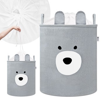 Sipo, Bawełniany kosz na zabawki XXL, Miś, 1 szt.