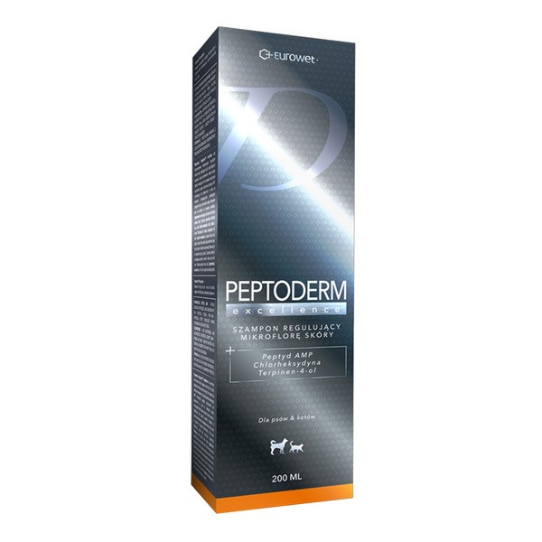 Eurowet Peptoderm excellence, szampon wspomagający regulację mikroflory skóry dla psów i kotów, 200 ml — Inhaltsstoffe und Bewertung