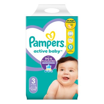 Pampers Active Baby 3 (6−10 kg), pieluszki jednorazowe, 152 szt.