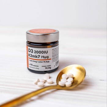 Aura Herbals Witamina D3 (2000IU) + K2mk7 + Cynk + Selen, tabletki, 90 szt.