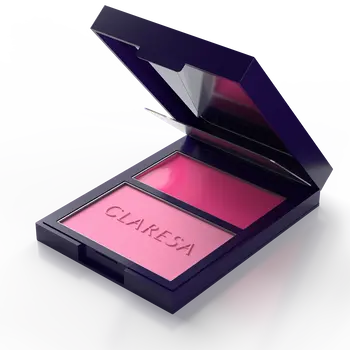 Claresa Duo Palette Creamy & Pressed, kremowo-pudrowa paleta różów do konturowania, 01 Awesome Blossom, 8,5 g