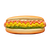 Duvoplus Piszczący Hot Dog, lateksowa zabawka dla psa, 16 cm, 1 szt.
