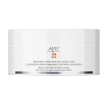 Apis Orange Terapis, naturalne masło shea do masażu ciała z marokańskim olejkiem arganowym i ekstraktem z pomarańczy, 200 g
