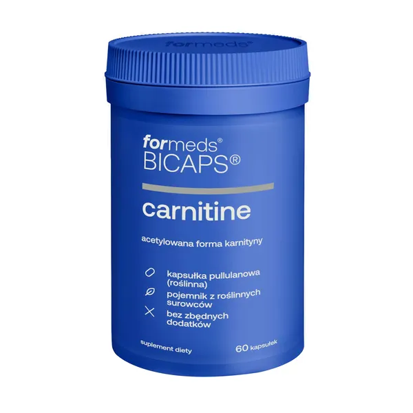 L-карнитин ForMeds Bicaps Carnitine 550 мг, N-ацетил-L-карнитин, 60 капсул
