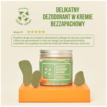 Mydlarnia 4 Szpaki, Delikatny dezodorant w kremie, bezzapachowy, 60 ml