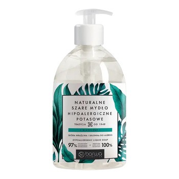 Barwa, Naturalne szare mydło hipoalergiczne potasowe, płyn  480 ml