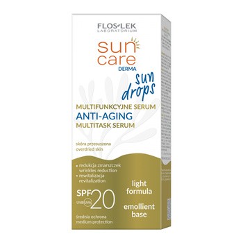 Flos-Lek Sun Care Derma, Sun Drops, serum anti-aging z SPF 20, 30 ml