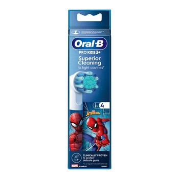 Oral-B, Pro Kids 3+, Spider-Man, końcówki do szczoteczek elektrycznych, 4 szt.