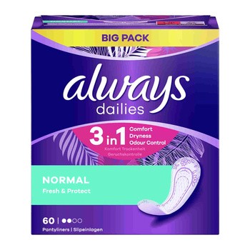 Always Dailies Normal Fresh & Protect, wkładki higieniczne, 60 szt.
