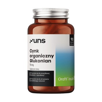Uns Cynk organiczny Glukonian, kapsułki, 90 szt.