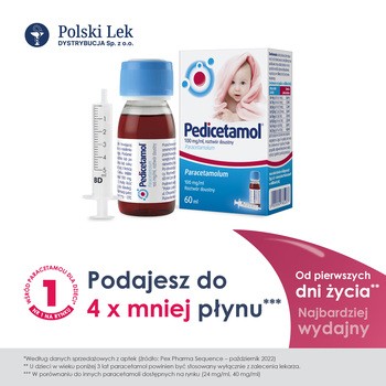 Pedicetamol, 100 mg/ml, roztwór doustny, 60 ml