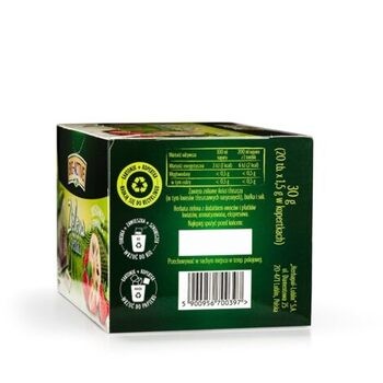Big-Active, Zielona herbata w torebkach z truskawką i graviolą, 30 g (1,5 g x 20 szt.)
